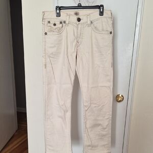 Mens True Religion Jeans Section Ricky Super T Seat Off-white Size 34